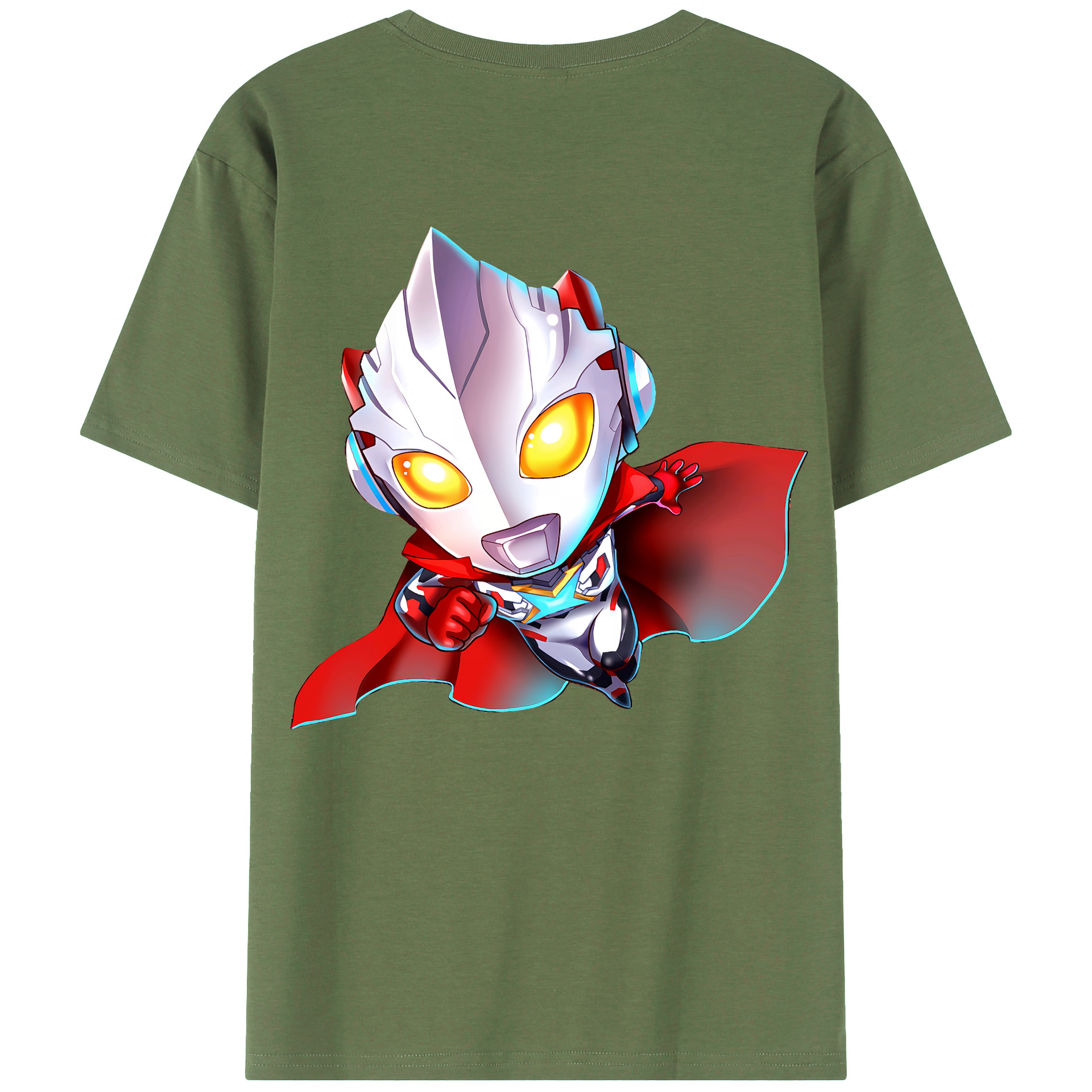 （画像用） ウルトラマン Ultraman 綿100％ メンズ半袖Tシャツ（バックプリント） 通気性